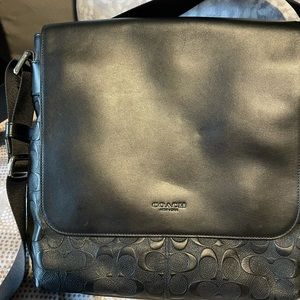 Coach crossbody- Houston Map Bag In Signature Canvas - Black – great condition!